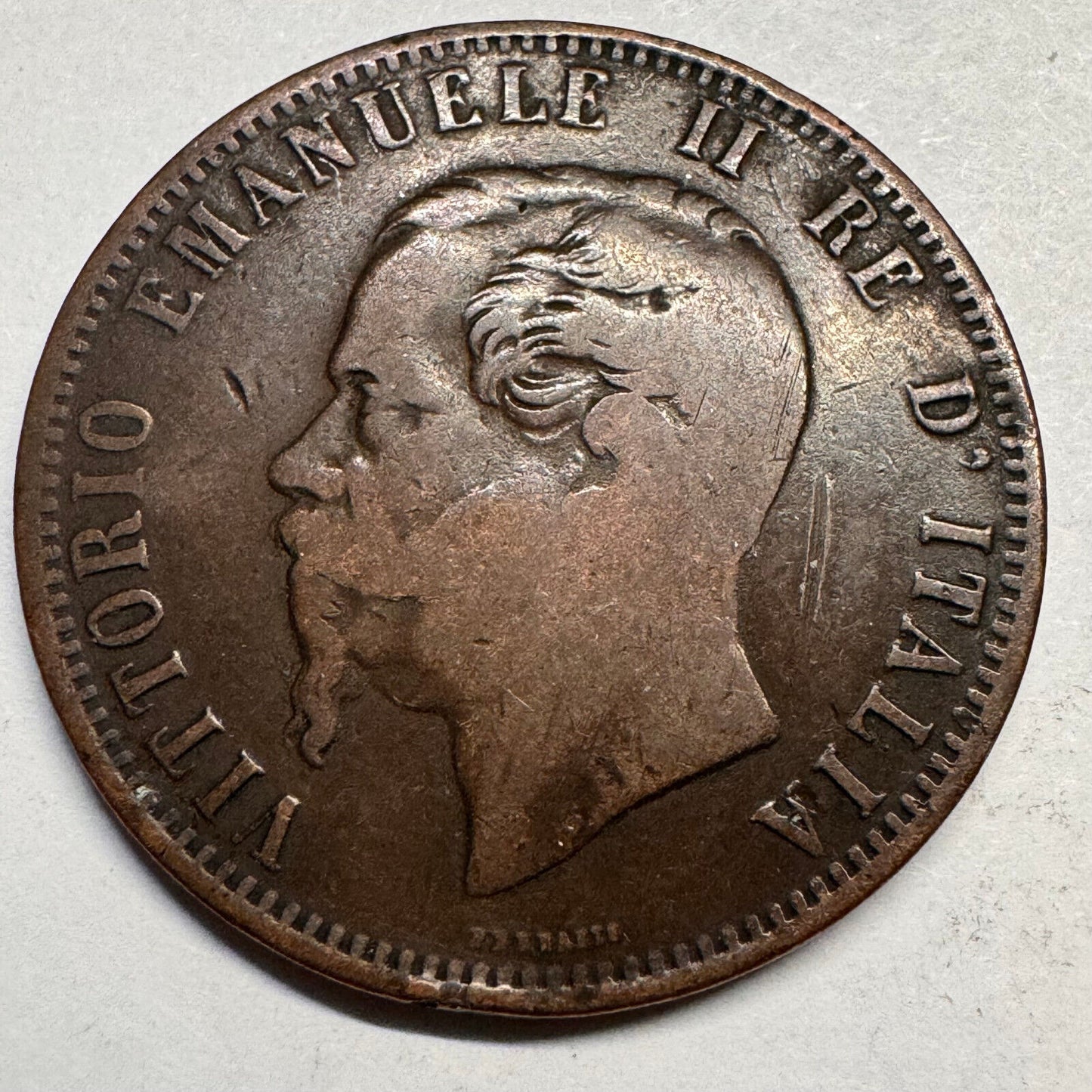 1866 Italy 10 Centesimi - Beautiful Coin - #A-039