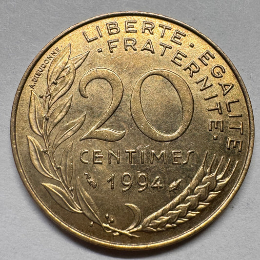 1994 France 20 Centimes - Beautiful Coin - #A-063