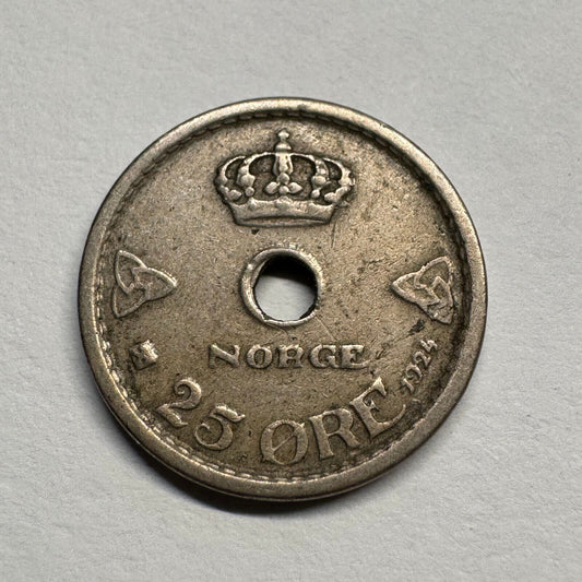1924 Norway 25 Ore - Beautiful Coin - #B-056