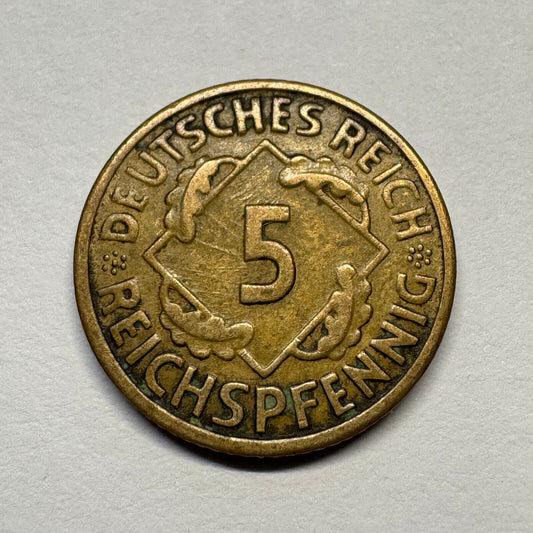 1924 Germany 5 Reichspfennig - Beautiful Coin - #B-059