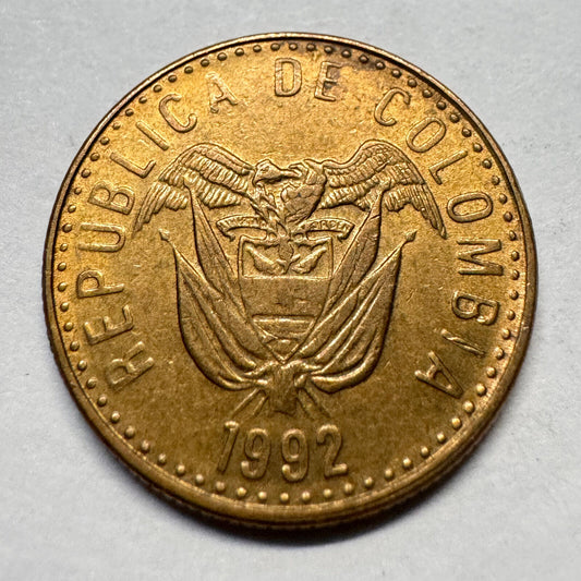1992 Colombia 20 Pesos - Beautiful Coin - #A-026