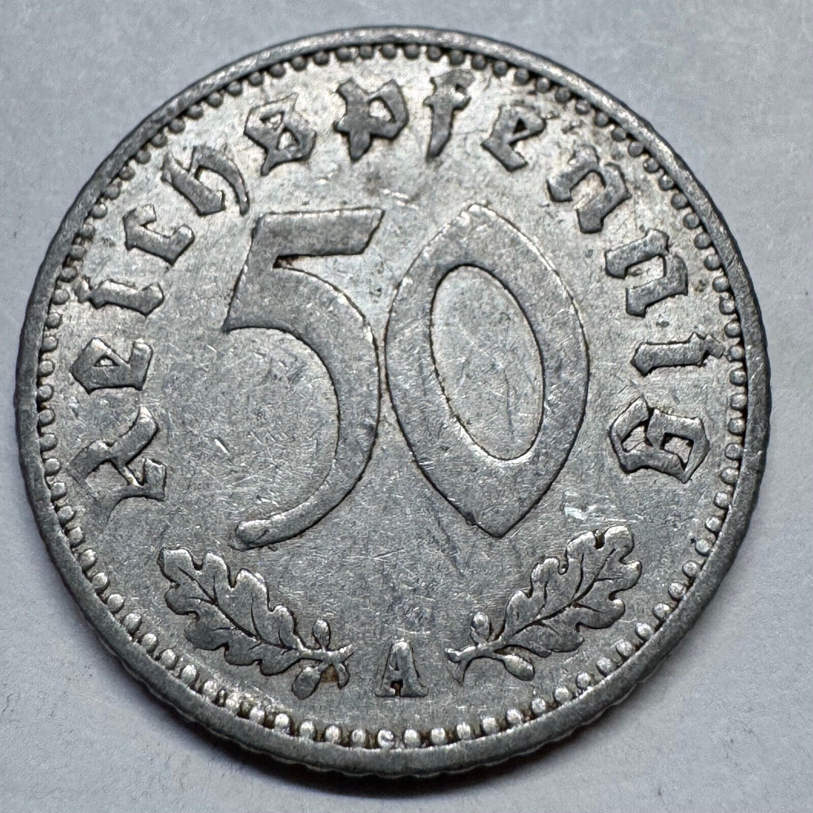 1935 Germany 50 Reichspfennig - Beautiful Coin - #A-089
