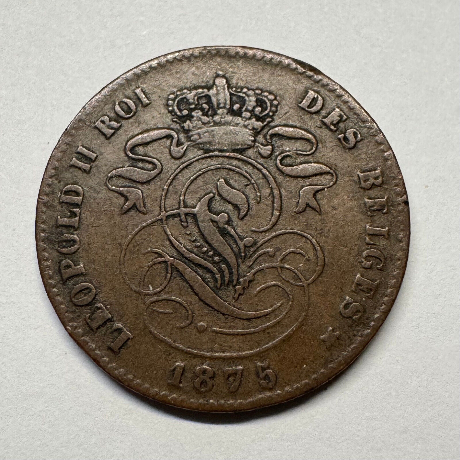 1875 Belgium 2 Centimes - Beautiful Coin - #B-052