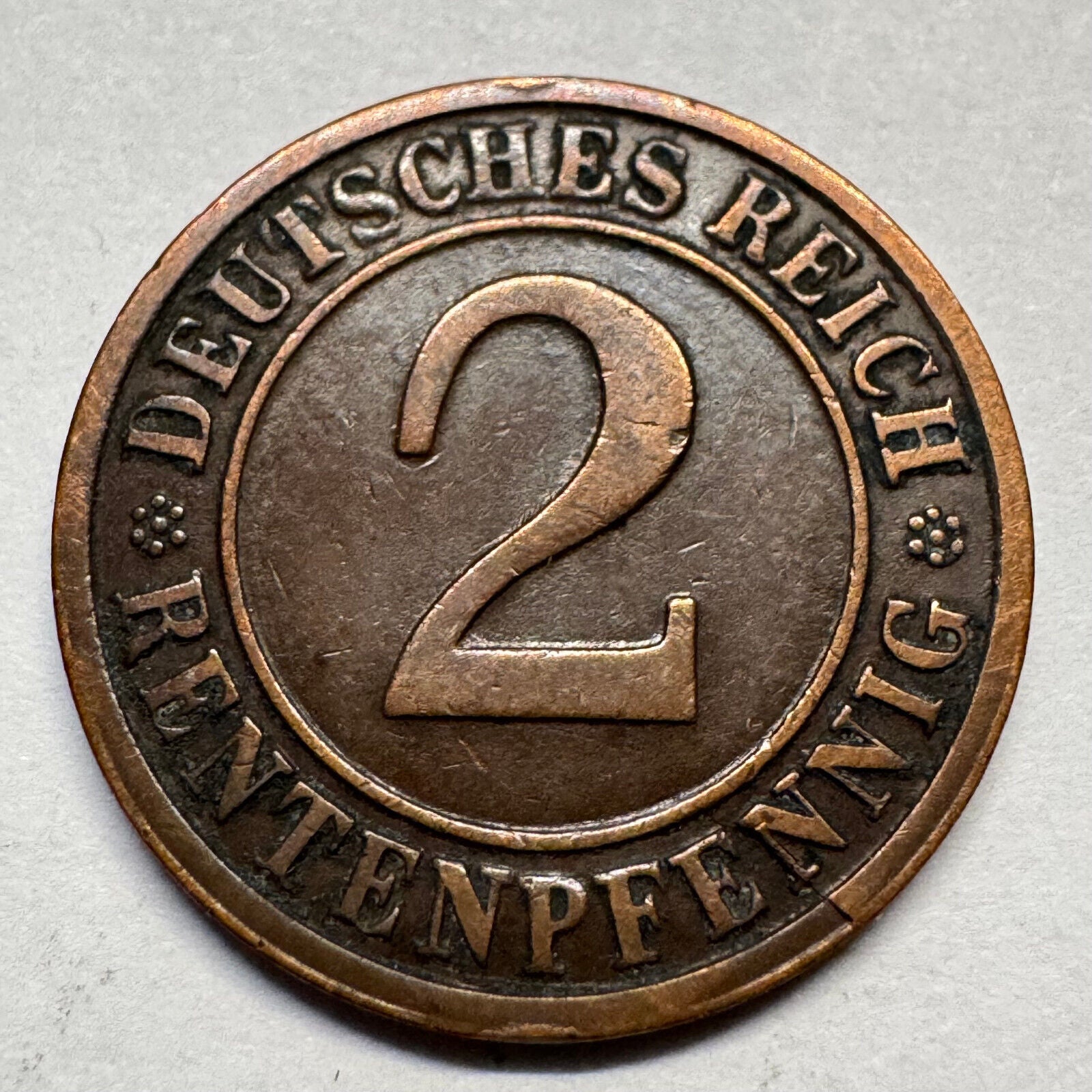 1924 Germany 2 Rentenpfennig - Beautiful Coin - #A-086