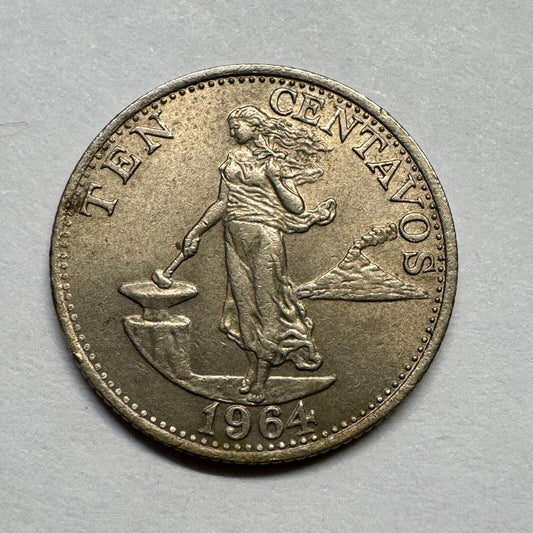 1964 Philippines 10 Centavos - Beautiful Coin - #B-029