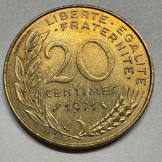 1971 France 20 Centimes - Beautiful Coin - #A-078