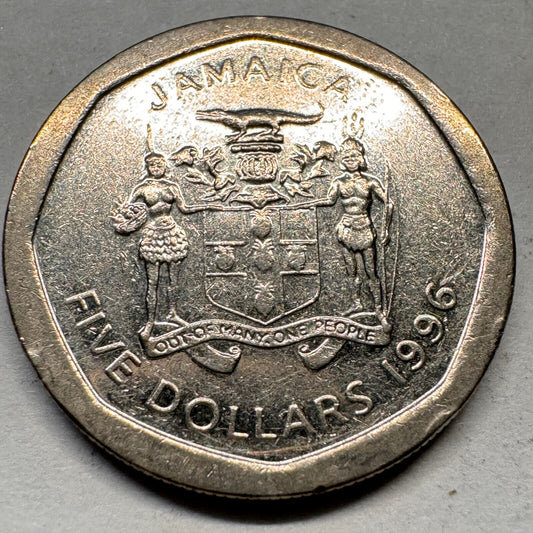 1996 Jamaica 5 Dollars - Beautiful Coin - #A-032