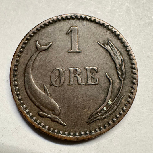 1894 Denmark 1 Ore - Beautiful Coin - #A-081