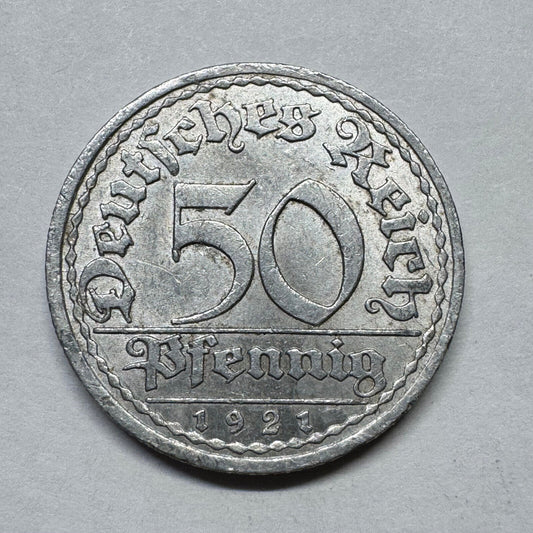 1921 Germany 50 Pfennig - Beautiful Coin - #B-016
