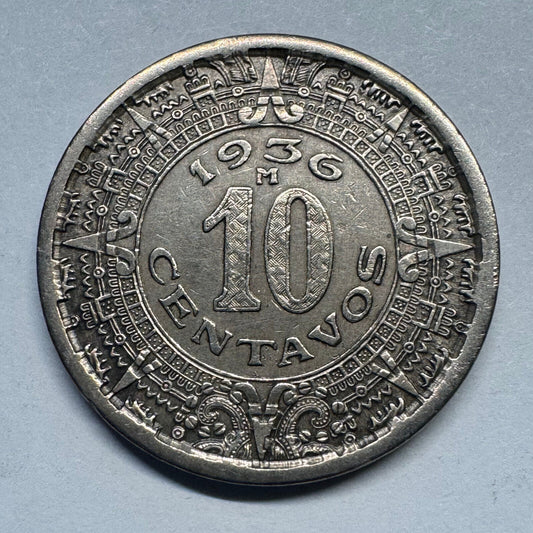 1936 Mexico 10 Centavos - Beautiful Coin - #A-099