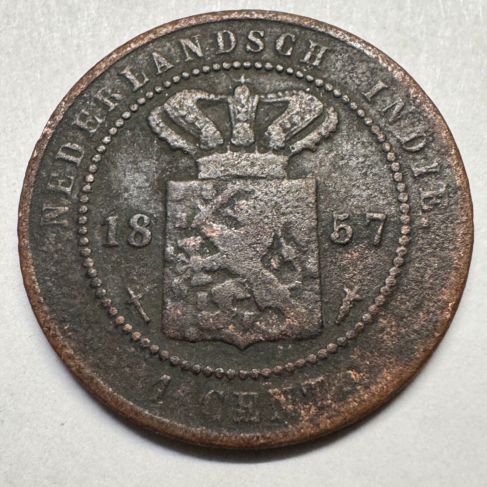 1857 Netherlands East Indies 1 Cent - Beautiful Coin - #A-083