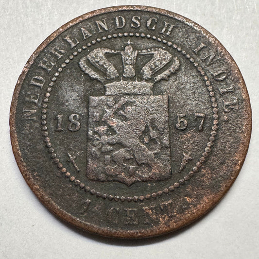 1857 Netherlands East Indies 1 Cent - Beautiful Coin - #A-083