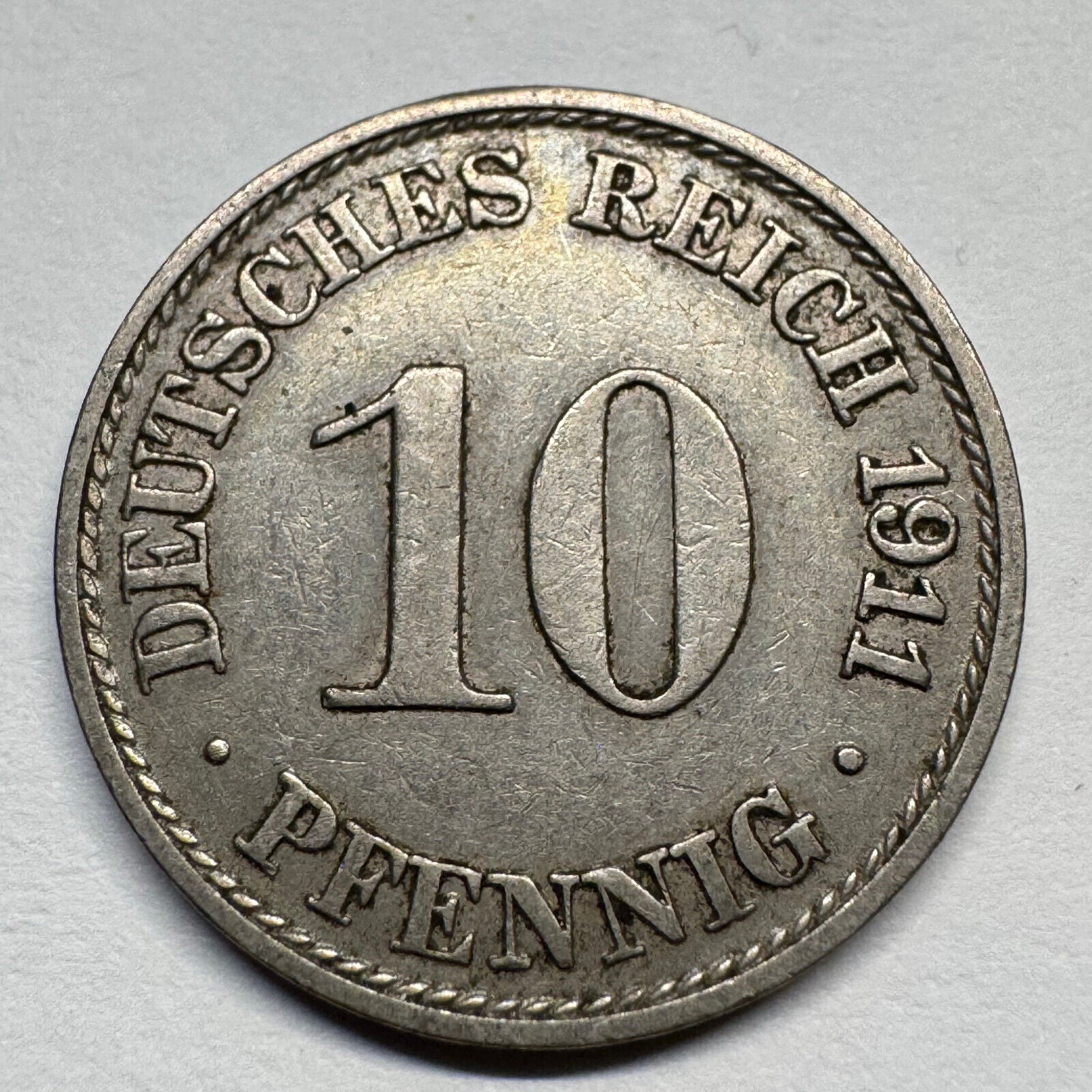 1911 Germany 10 Pfennig - Beautiful Coin - #B-056
