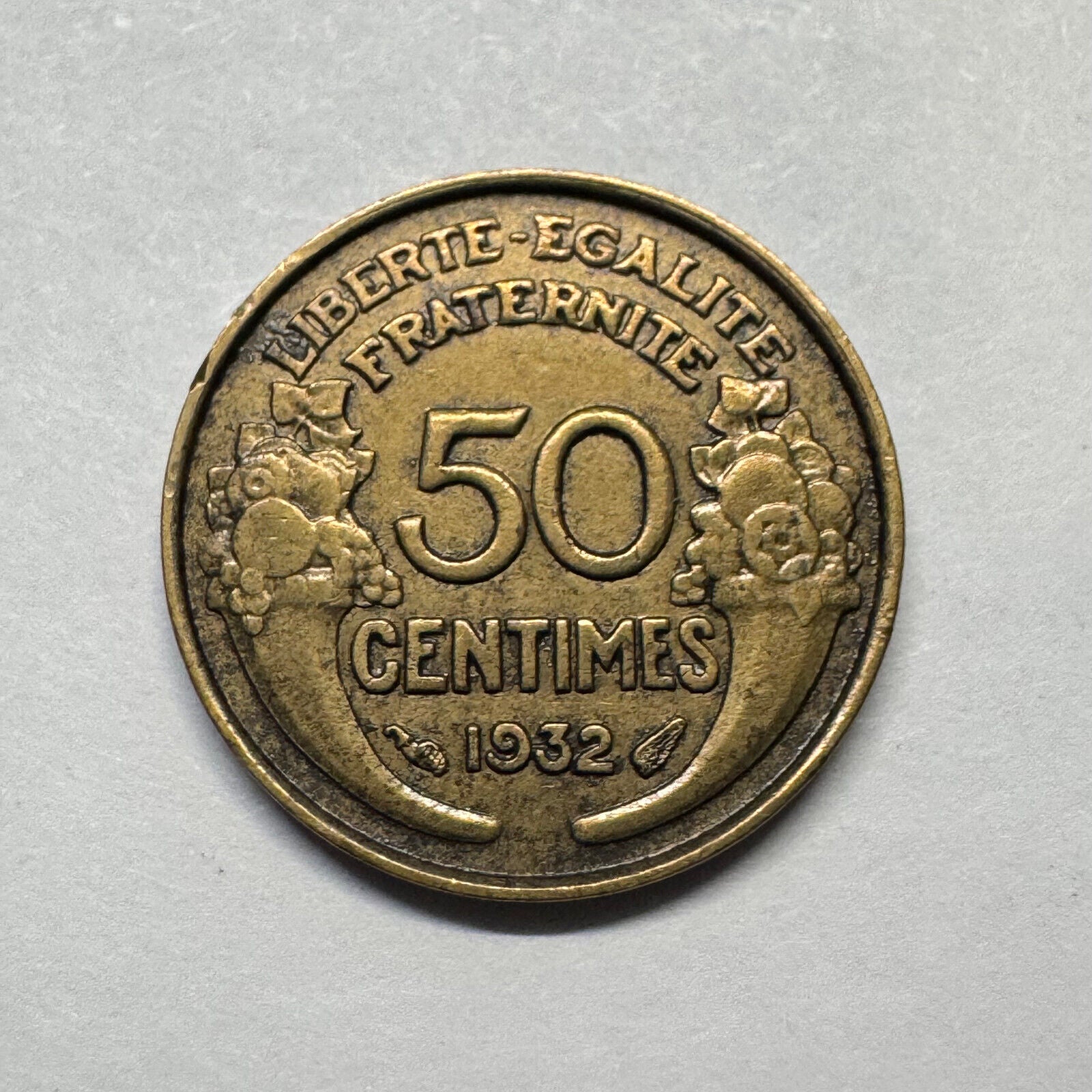 1932 France 50 Centimes - Beautiful Coin - #B-025