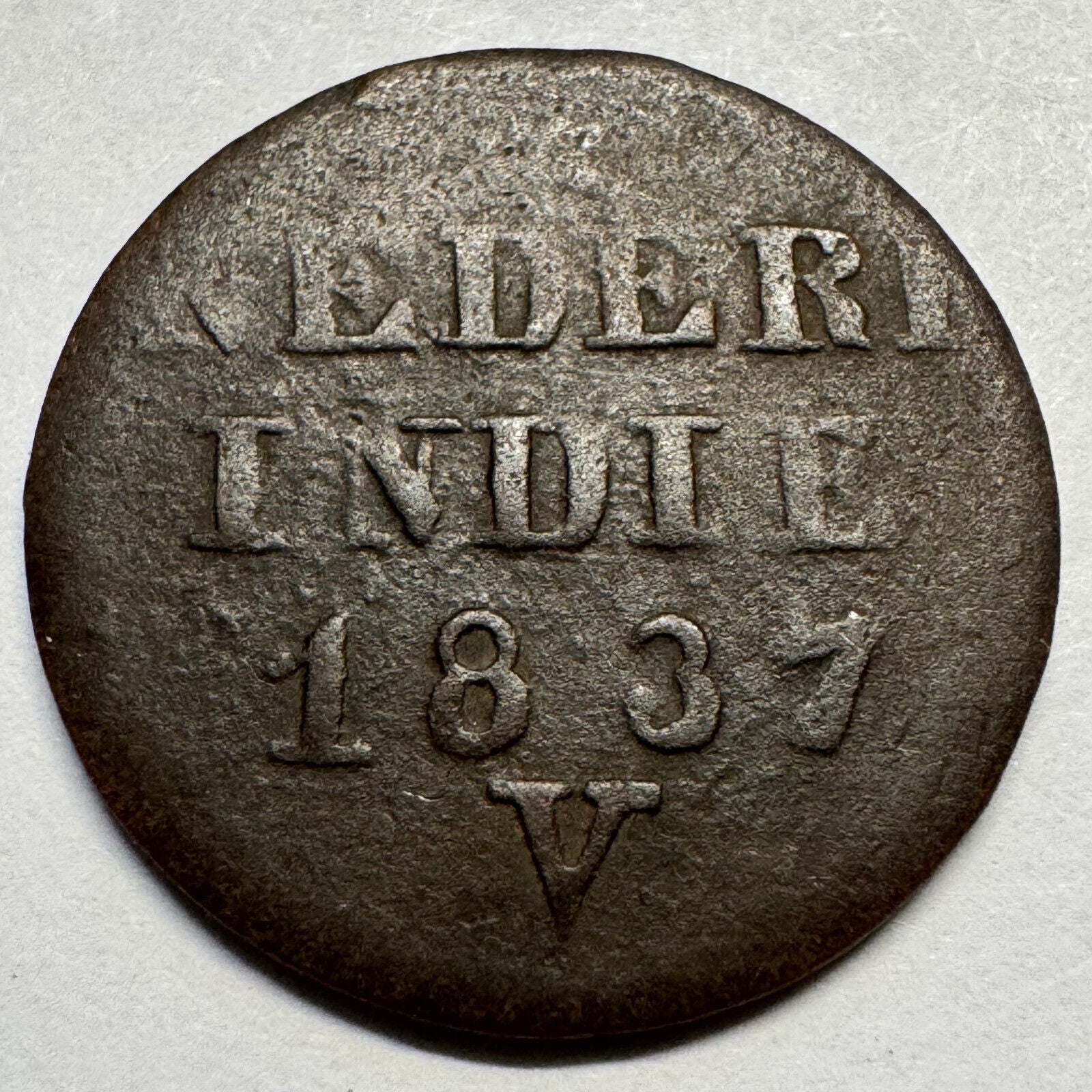 1837 Netherlands East Indies Indonesia 1 Cent/Duit - Beautiful Coin - #A-085