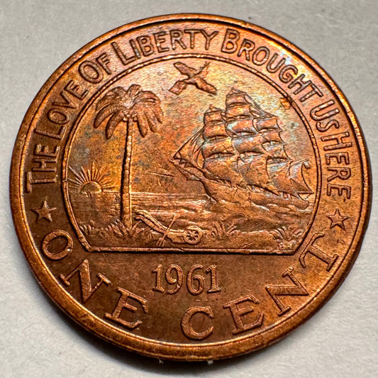 1961 Liberia 1 Cent - Beautiful Coin - #A-026