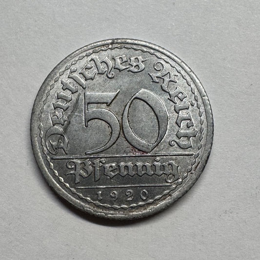 1920 Germany 50 Pfennig - Beautiful Coin - #B-020