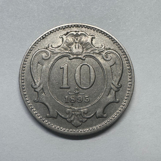 1895 Austria 10 Heller - Beautiful Coin - #B-019
