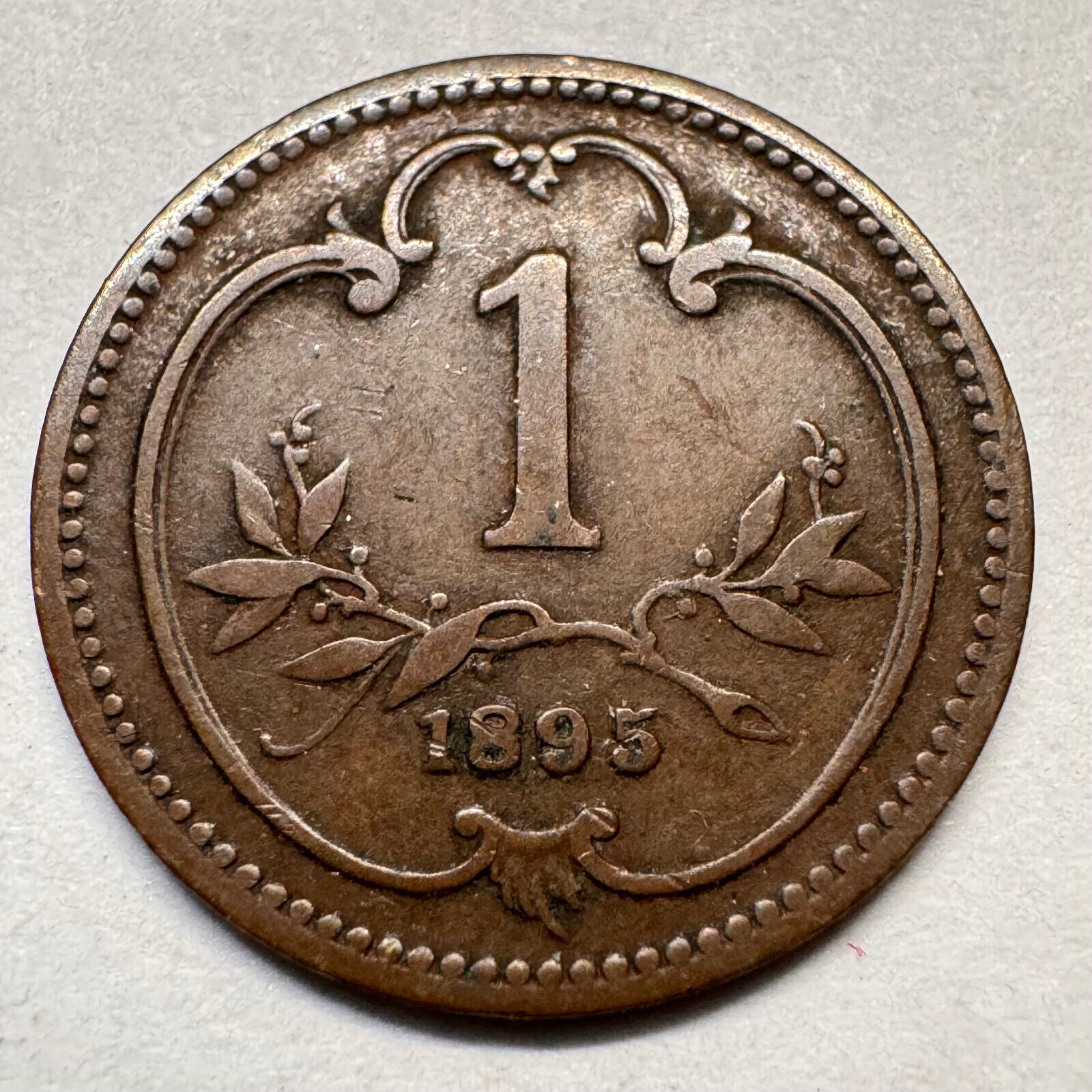 1895 Austria 1 Heller - Beautiful Coin - #A-041