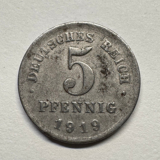 1919 Germany 5 Pfennig - Beautiful Coin - #B-057