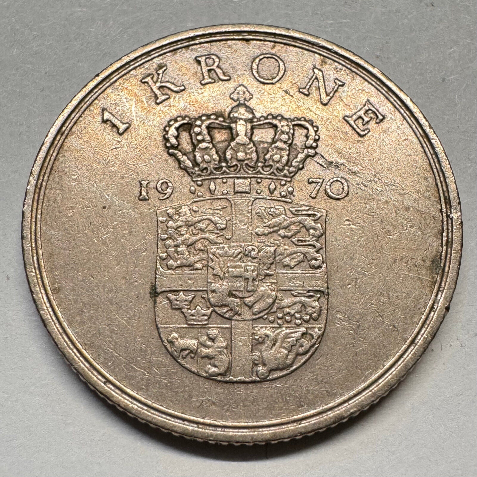 1970 Denmark 1 Krone - Beautiful Coin - #A-038