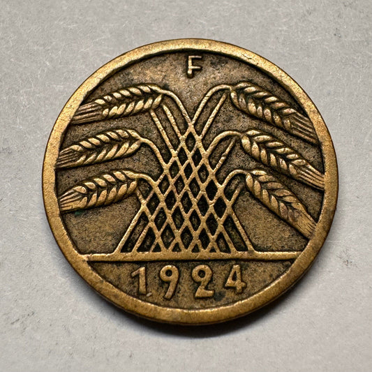1924 Germany 5 Rentenpfennig - Beautiful Coin - #A-014