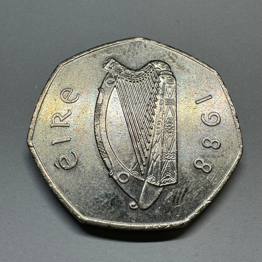 1988 Ireland 50 Pence - Dublin Millennium - Beautiful Coin - #A-011