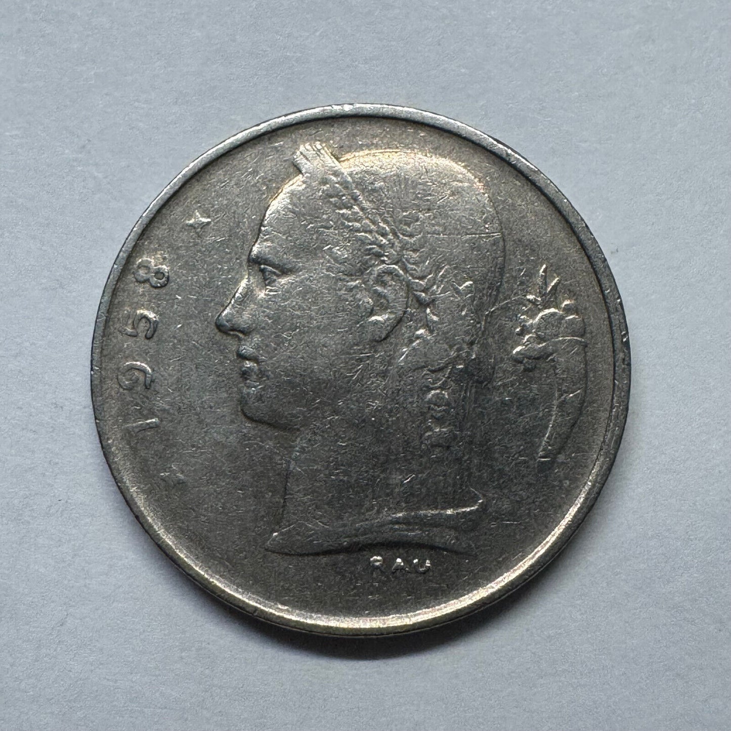 1958 Belgium 1 Franc - Beautiful Coin - #B-022