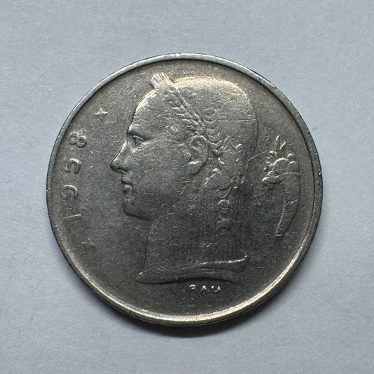 1958 Belgium 1 Franc - Beautiful Coin - #B-022
