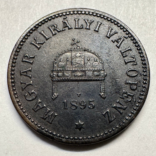 1895 Hungary 2 Filler - Beautiful Coin - #A-083