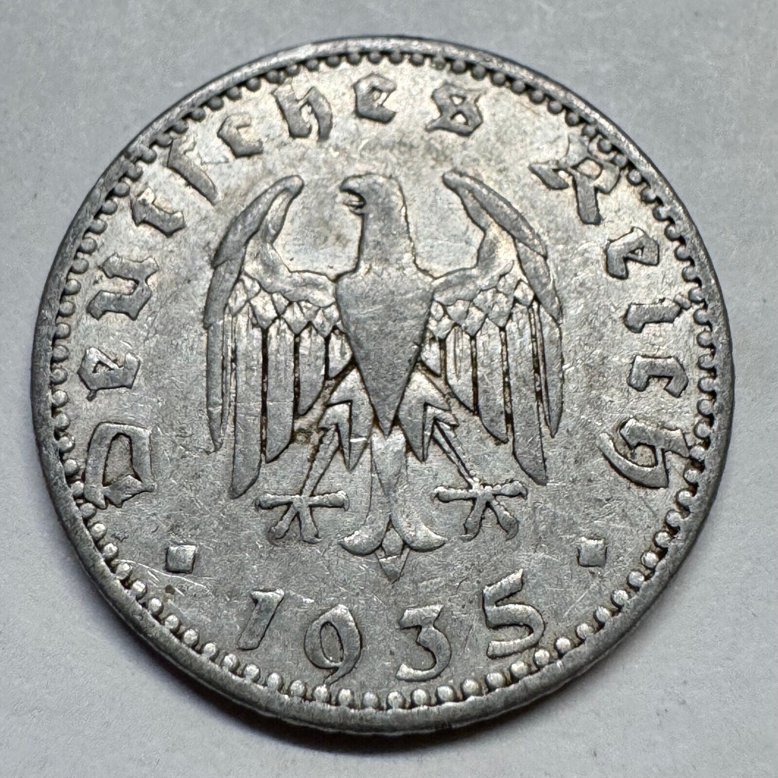 1935 Germany 50 Reichspfennig - Beautiful Coin - #A-089