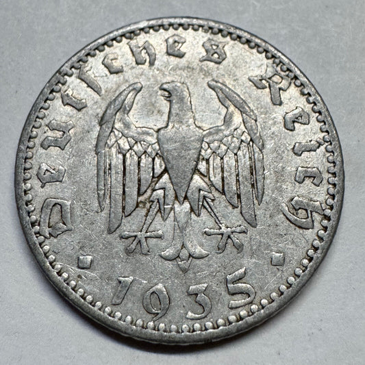 1935 Germany 50 Reichspfennig - Beautiful Coin - #A-089