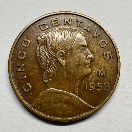 1958 Mexico 5 Centavos - Beautiful Coin - #B-057