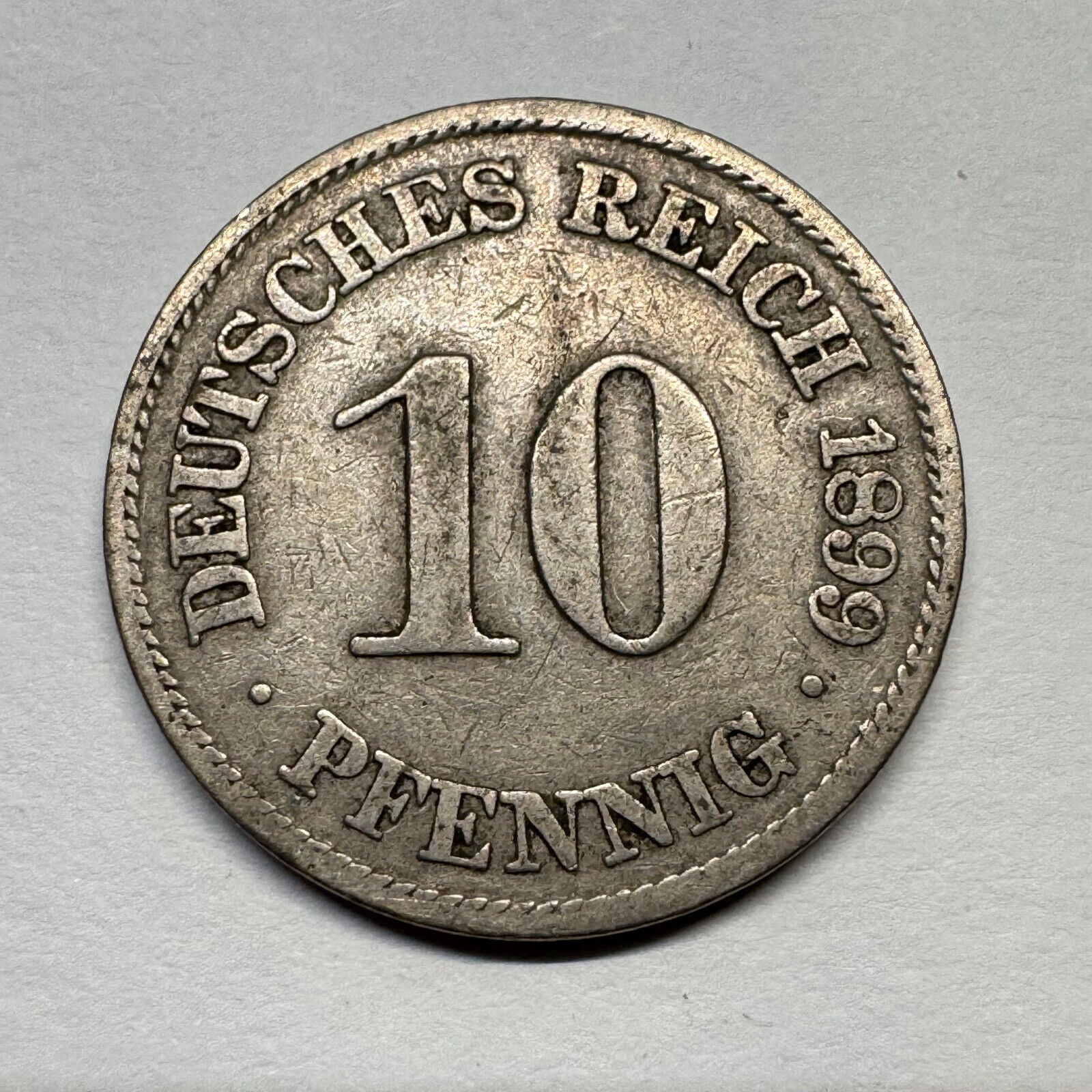 1899 Germany 10 Pfennig - Beautiful Coin - #B-050