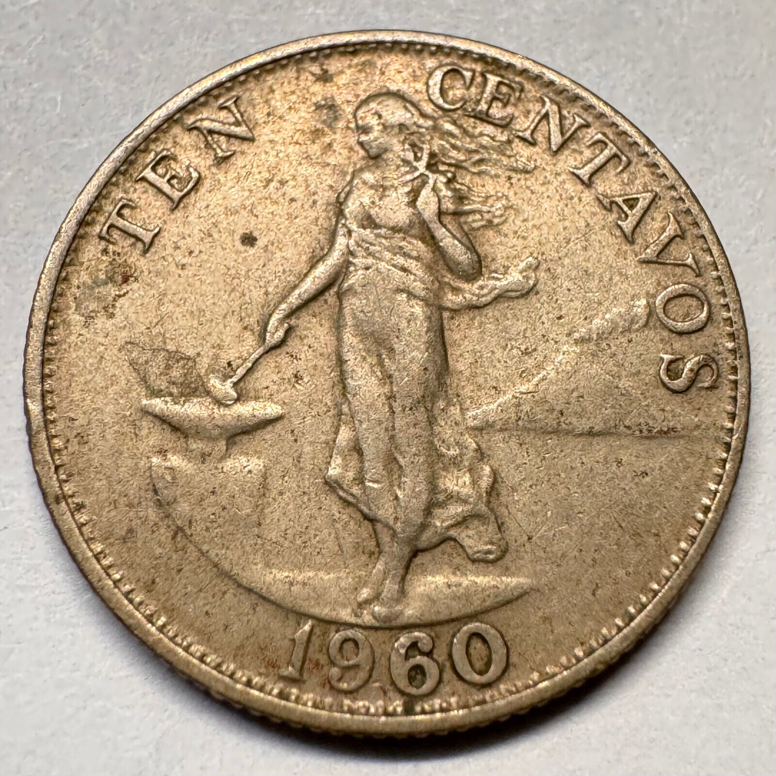 1960 Philippines 10 Centavos - Beautiful Coin - #A-039
