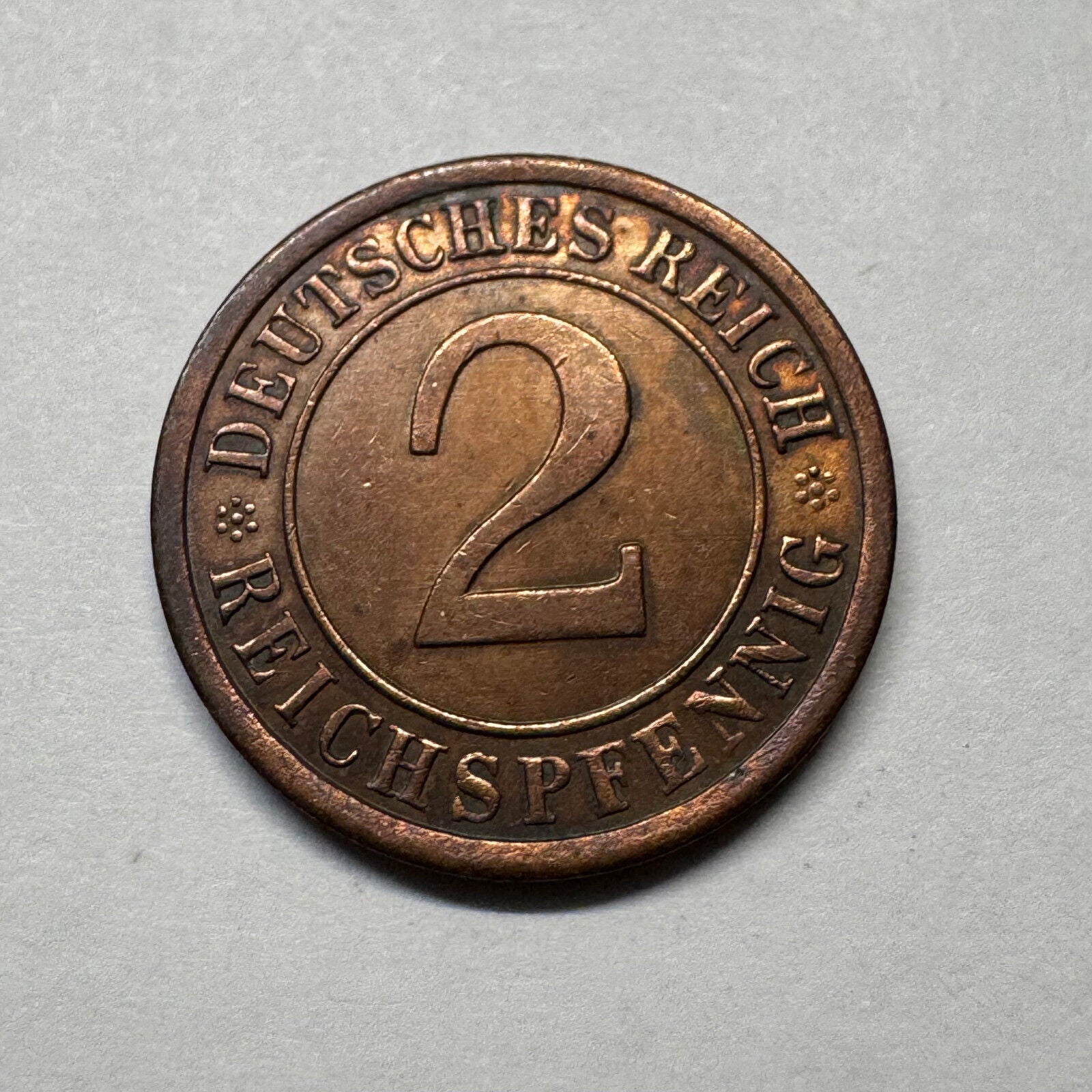 1925 Germany 2 Reichspfennig - Beautiful Coin - #B-004