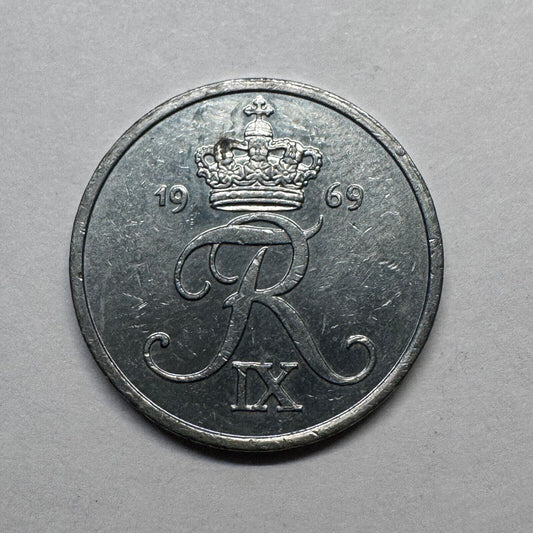 1969 Denmark 2 Ore - Beautiful Coin - #B-023