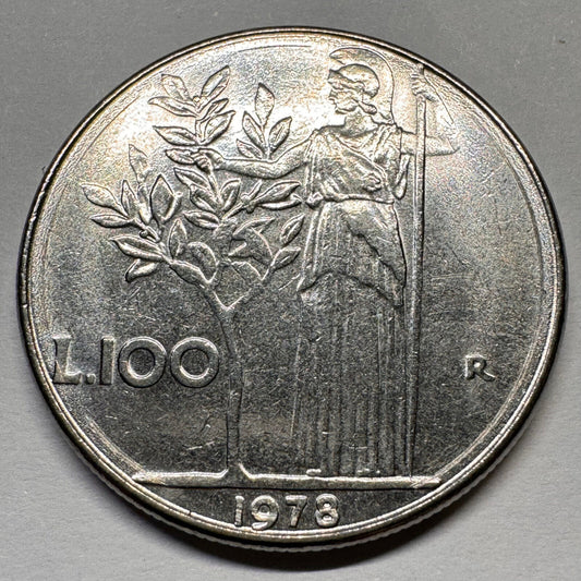 1978 Italy 100 Lira - Beautiful Coin - #A-020