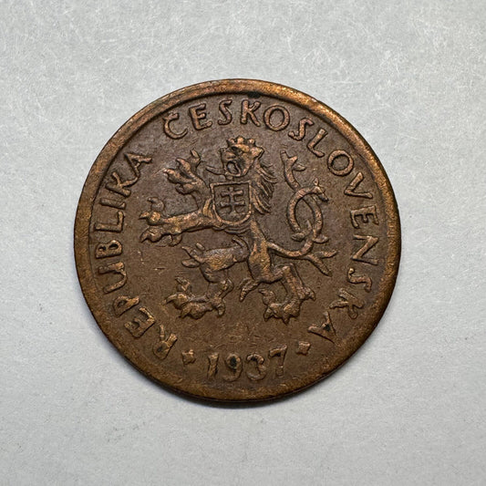 1937 Czechoslovakia 10 Haleru - Beautiful Coin - #B-031