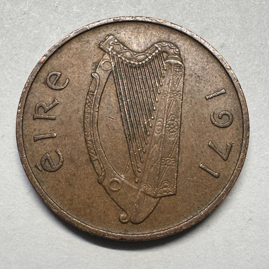 1971 Ireland 1 Penny - Beautiful Coin - #A-070