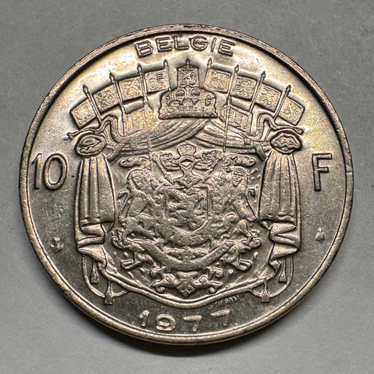 1977 Belgium 10 Francs - Beautiful Coin - #A-031