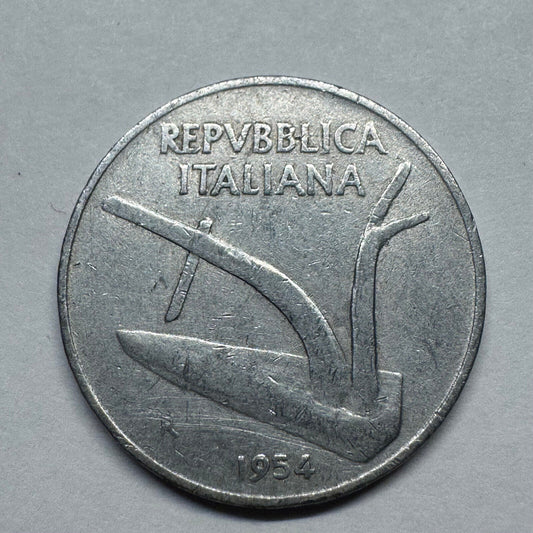 1954 Italy 10 Lire - Beautiful Coin - #B-037