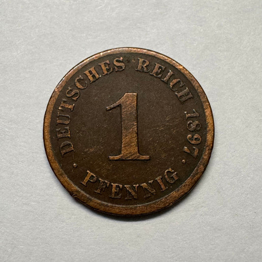 1897 Germany 1 Pfennig - Beautiful Coin - #B-023