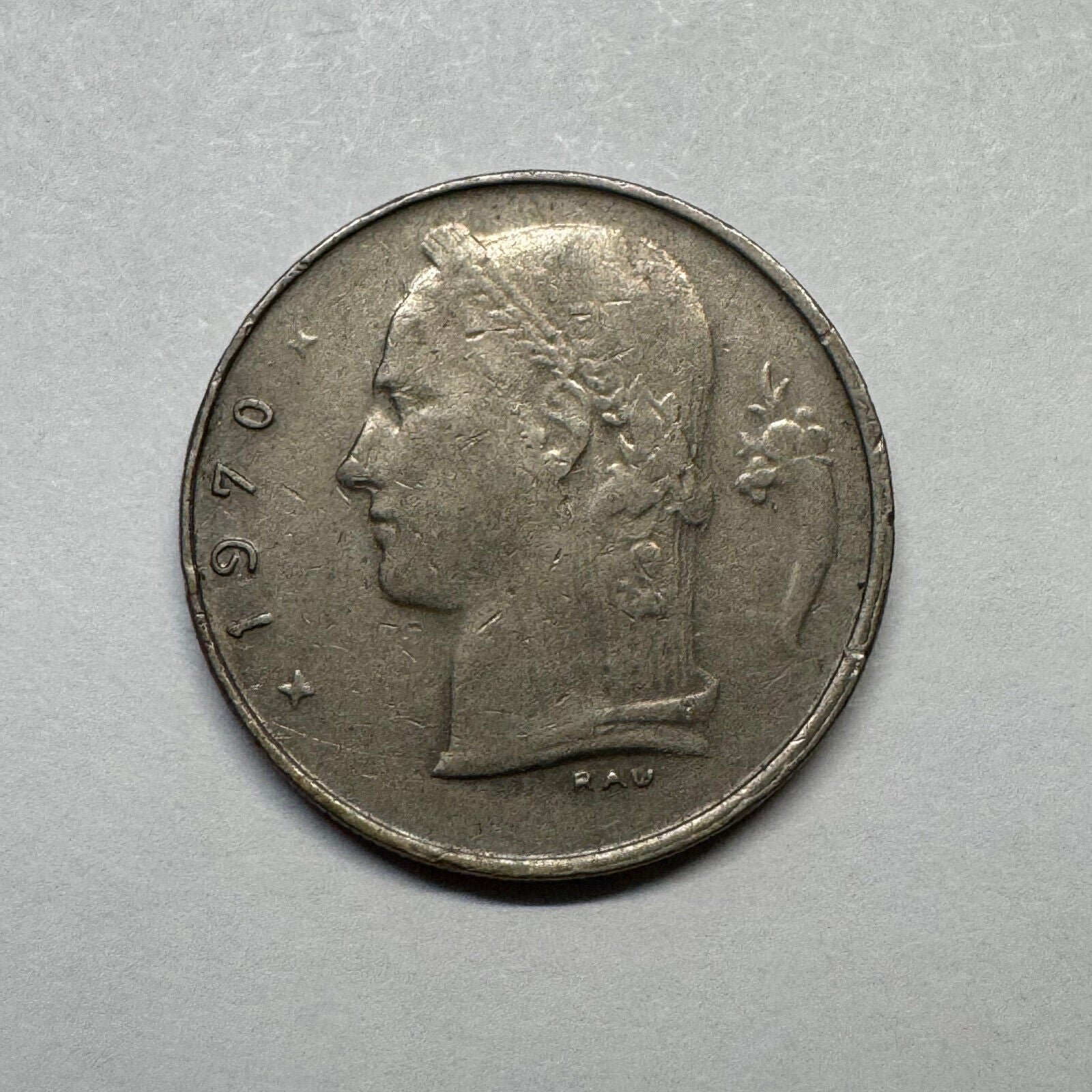 1970 Belgium 1 Franc - Beautiful Coin - #B-025
