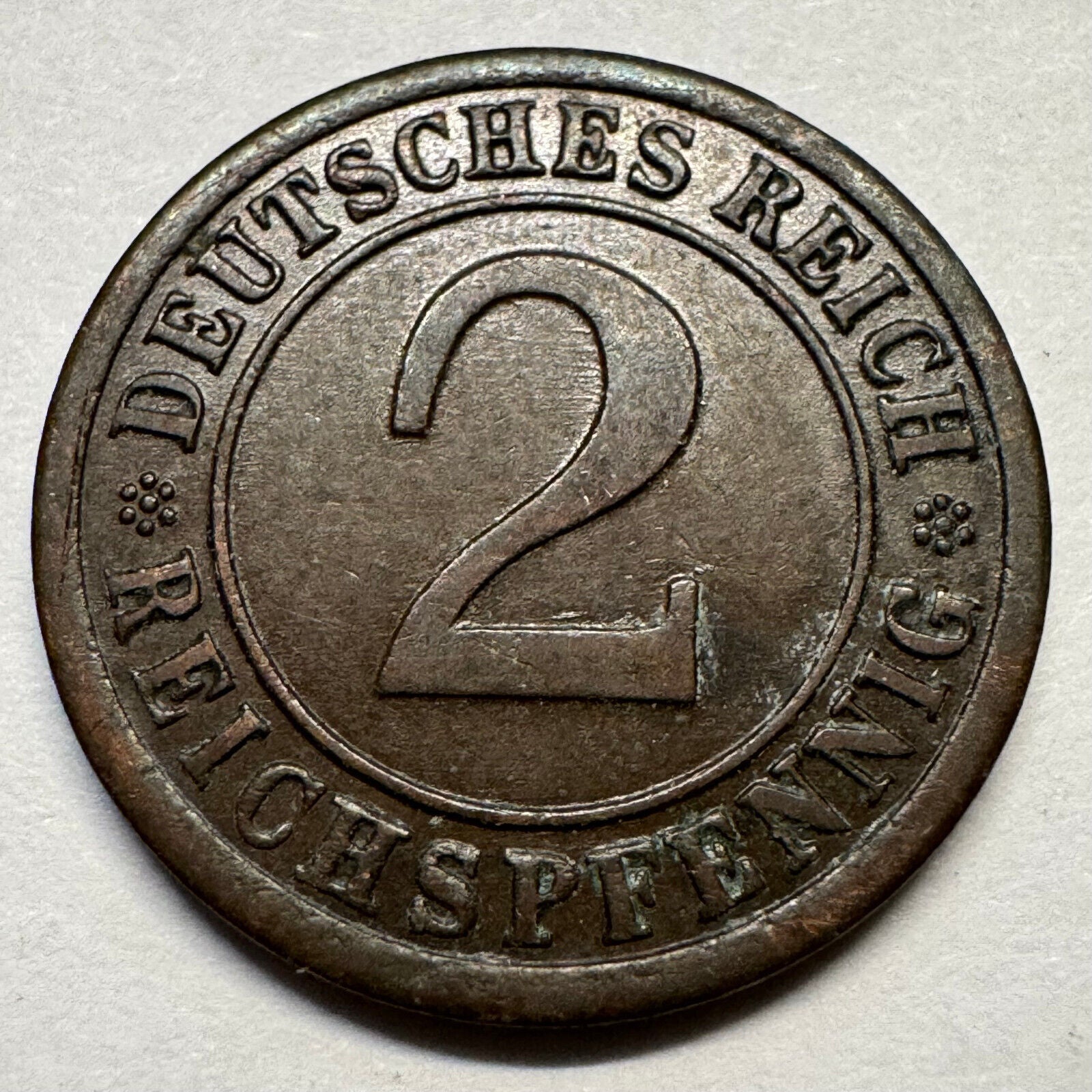 1924 Germany 2 Reichspfennig - Beautiful Coin - #A-084