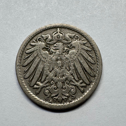 1910 Germany 5 Pfennig - Beautiful Coin - #B-017