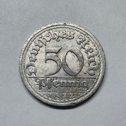 1922 Germany 50 Pfennig - Beautiful Coin - #B-010