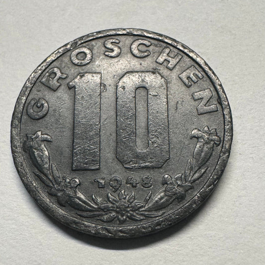 1948 Austria 10 Groschen - Beautiful Coin - #B-040