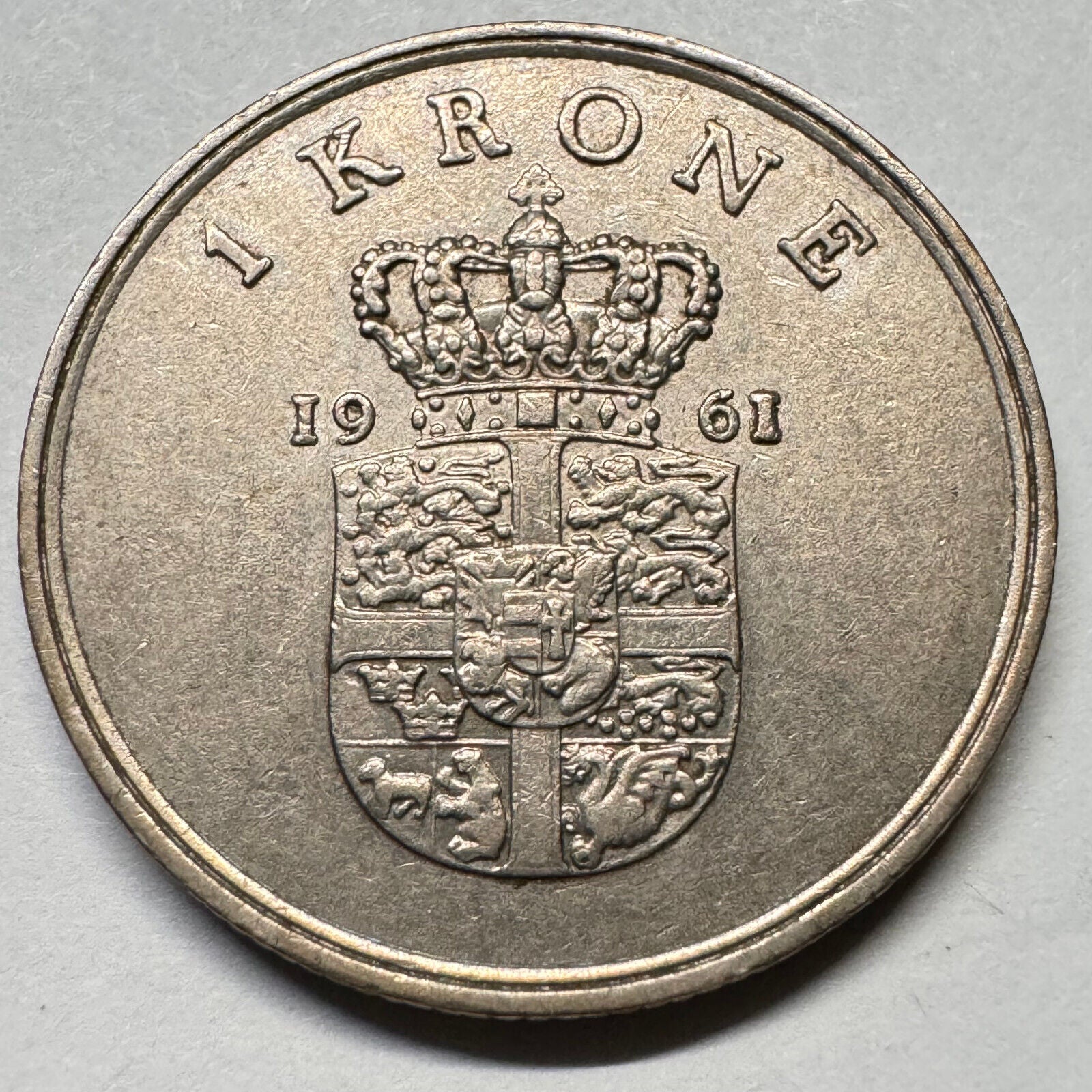 1961 Denmark 1 Krone - Beautiful Coin - #A-017