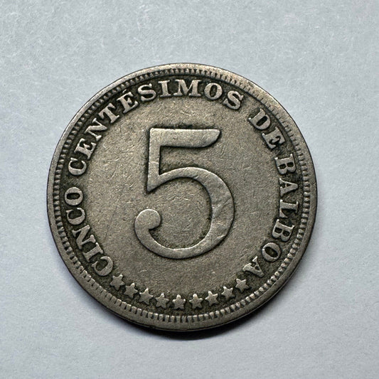 1929 Panama 5 Centesimos - Beautiful Coin - #B-035